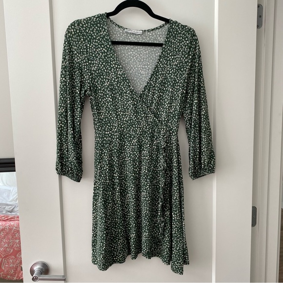 Pull&Bear Green Patterned Dress, Medium - Picture 3 of 10